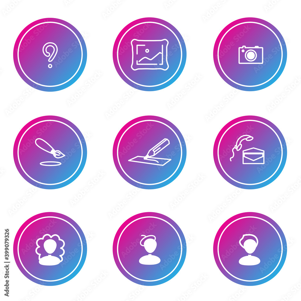Vector set of icons and emblems for social media story covers with neon background Vector set of icons and emblems for social media story covers with neon background