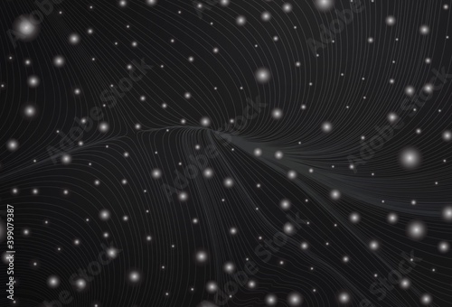 Dark Gray vector texture with disks, curves.