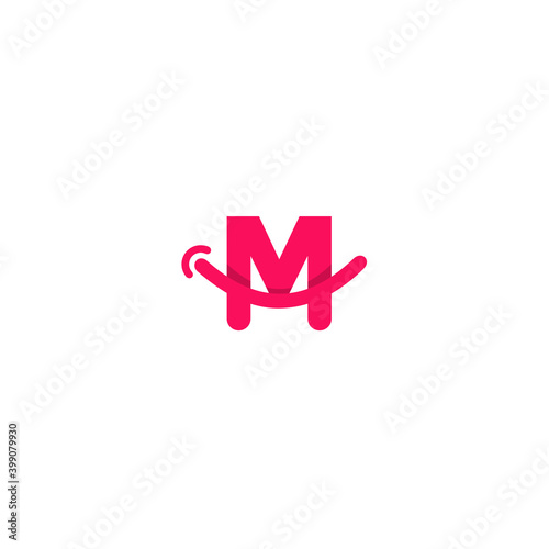 Letter M smile vector logo design 