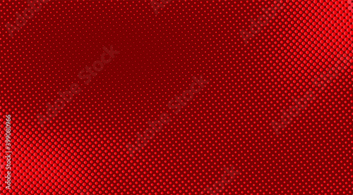 Tomato red  color pop art dotted gradient pattern horizontal vector . Halftone dots  texture glitch Background 