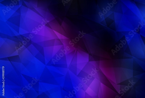 Dark Pink, Blue vector abstract polygonal pattern.