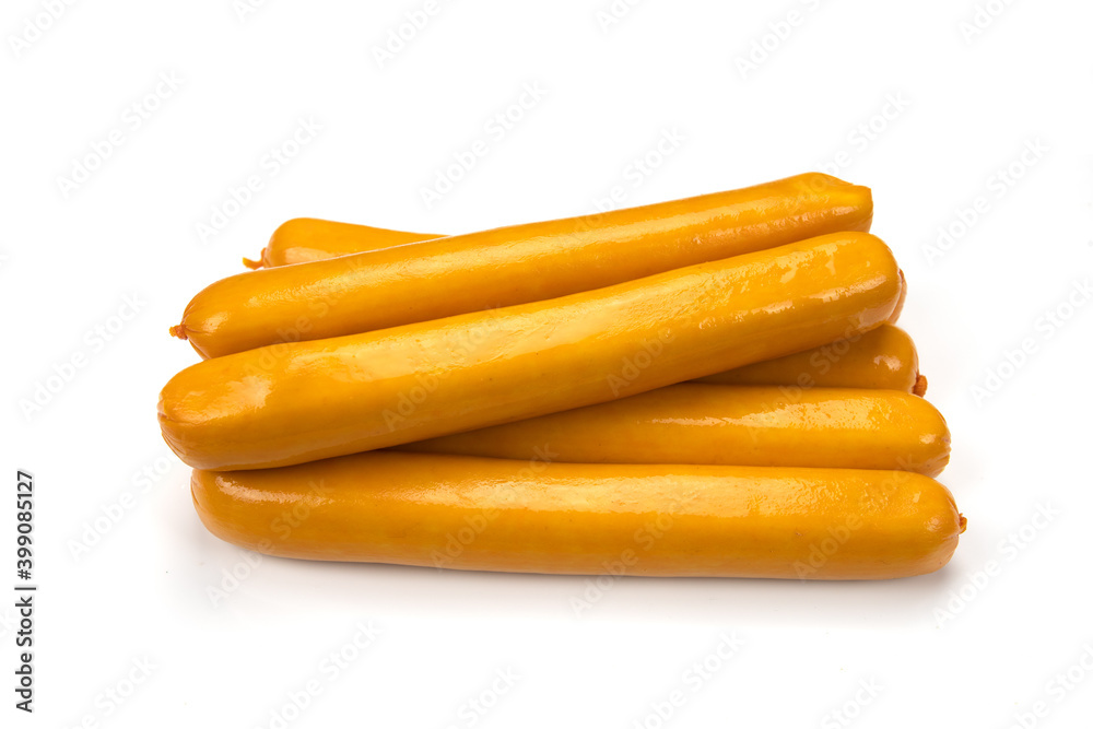 saucisses de Francfort isolé sur un fond blanc saucisses de Francfort isolé sur un fond blanc