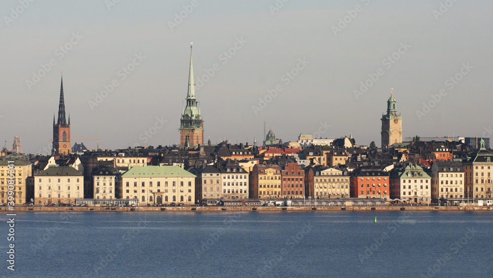 A panorama of central Stockholm, Sweden. 
