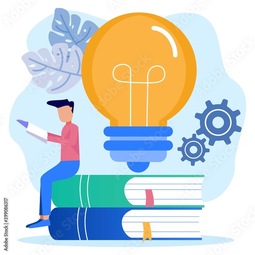 Illustration vector graphic cartoon character of business education