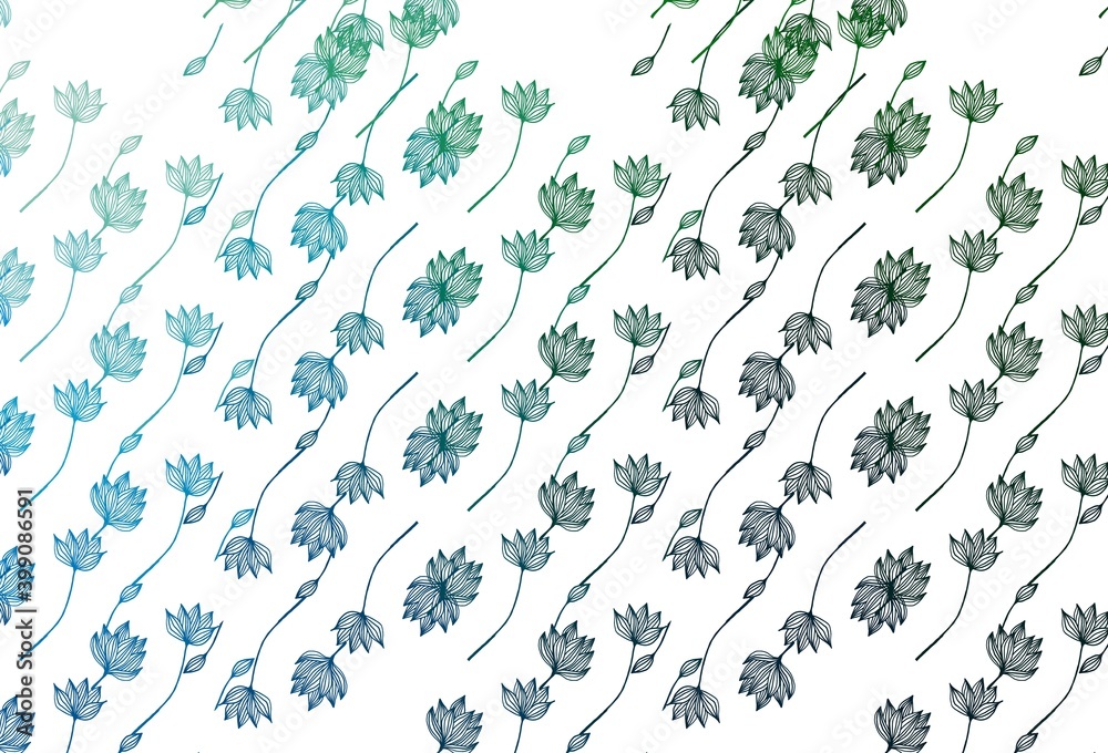 Light Blue, Green vector doodle background.