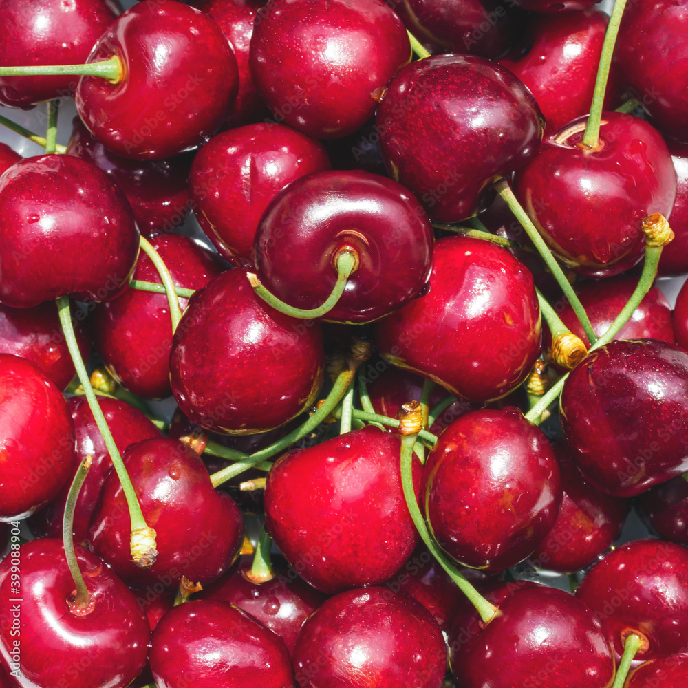 Ripe cherries background Ripe cherries background