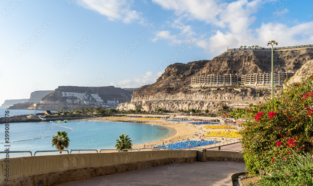 Amazing landscape with Amadores beach on Gran Canaria, Spain