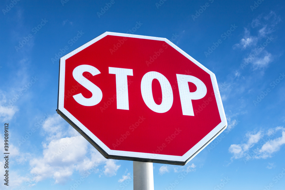 Stop traffic sign with clear blue sky Stop traffic sign with clear blue sky