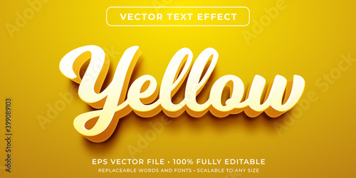 Editable text effect in yellow script style