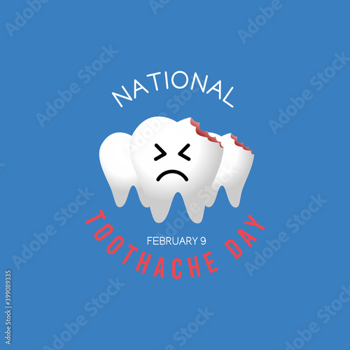 vector graphic of national toothache day good for national toothache day celebration. flat design. flyer design.flat illustration.