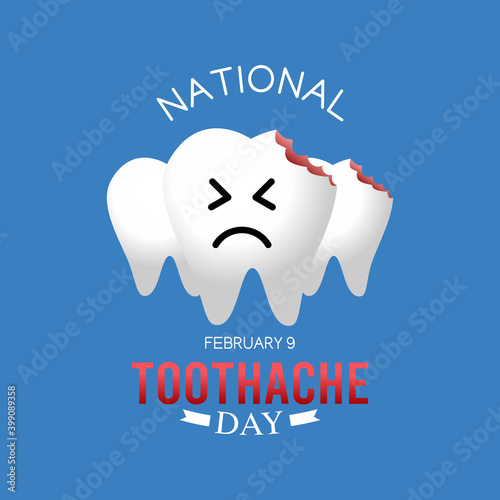 vector graphic of national toothache day good for national toothache day celebration. flat design. flyer design.flat illustration.