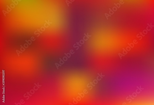 Light Red, Yellow vector blurred background.