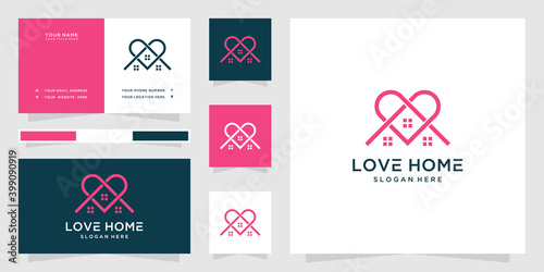 Love house logo design and business card inspiration
