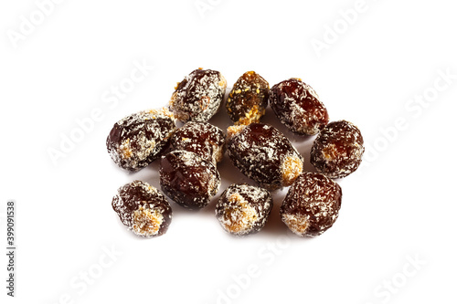Pitted dates isolated on white background