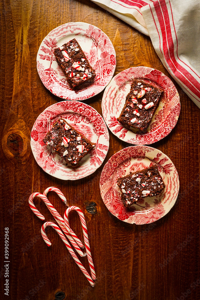 Chocolate peppermint brownies with candy canes Chocolate peppermint brownies with candy canes