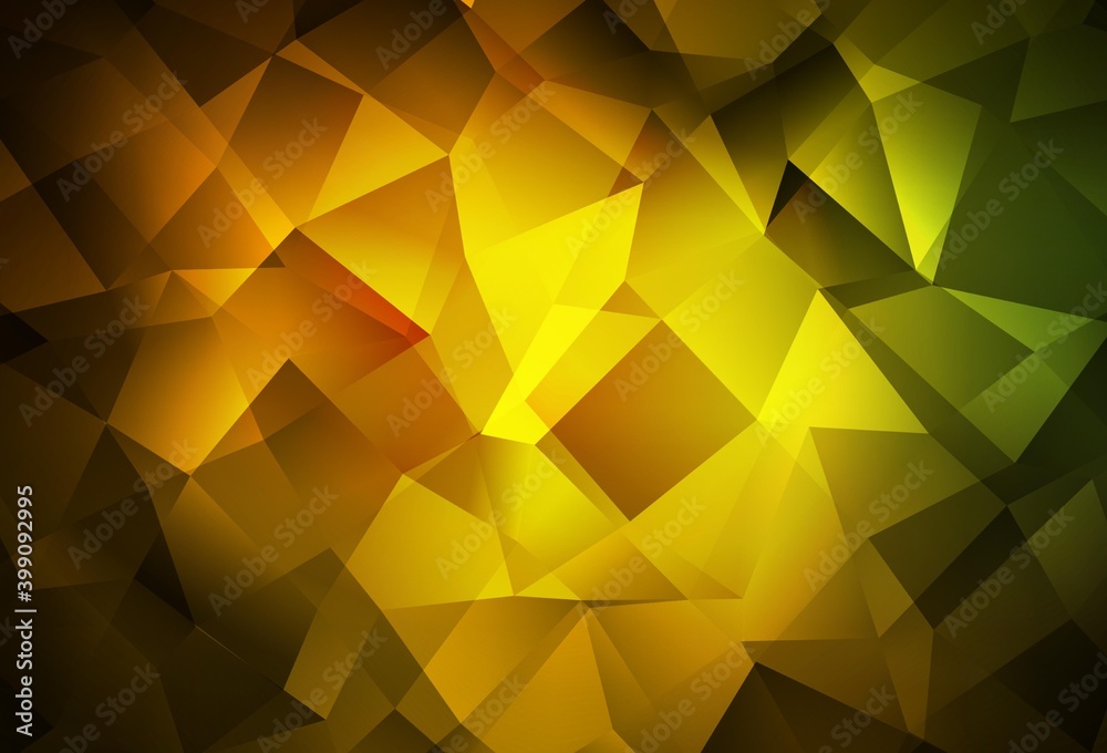 Dark Green, Yellow vector polygonal background. Dark Green, Yellow vector polygonal background.