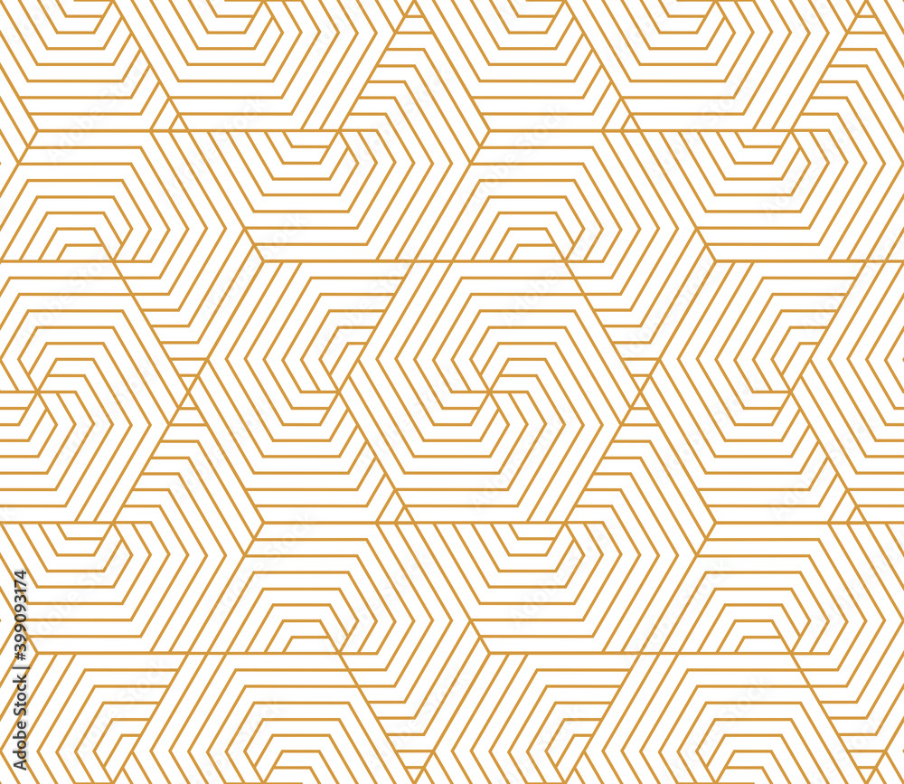 Abstract geometric pattern with stripes, lines. Seamless vector background. White and gold ornament. Simple lattice graphic design Abstract geometric pattern with stripes, lines. Seamless vector background. White and gold ornament. Simple lattice graphic design