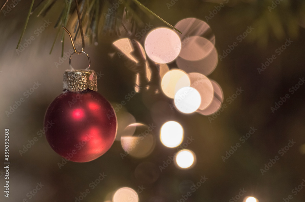 Close up picture of a red Christmas ornament Close up picture of a red Christmas ornament