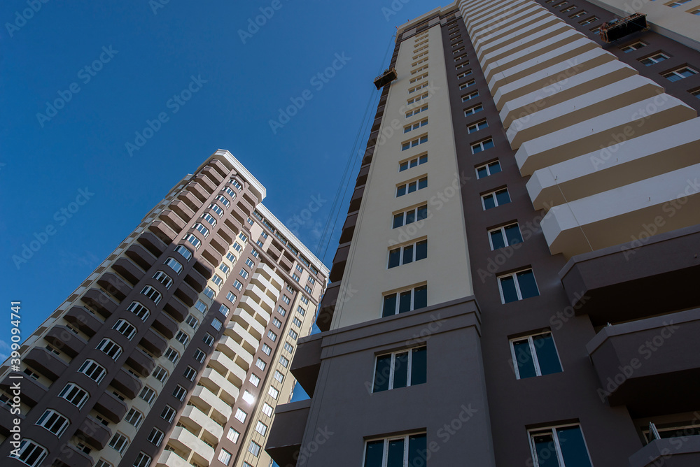 New apartments. Construction site. Production of apartments, social housing.