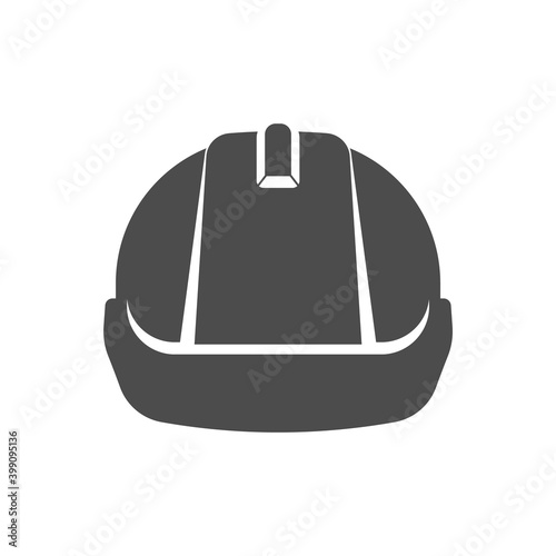 Safety construction helmet icon. Front view construction helmet sign Vector illustration.