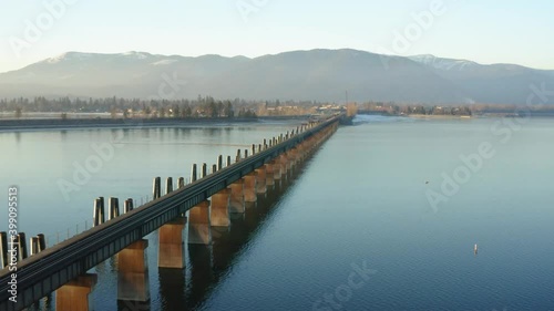 Wallpaper Mural Aerial view of train trestle toward Sandpoint Idaho Torontodigital.ca