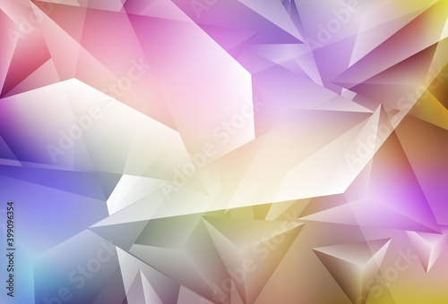 Light Multicolor vector backdrop with lines  triangles.