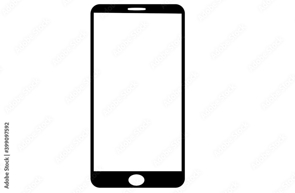 mobile phone design with white background. black colour frame with white button. mobile phone design with white background. black colour frame with white button.