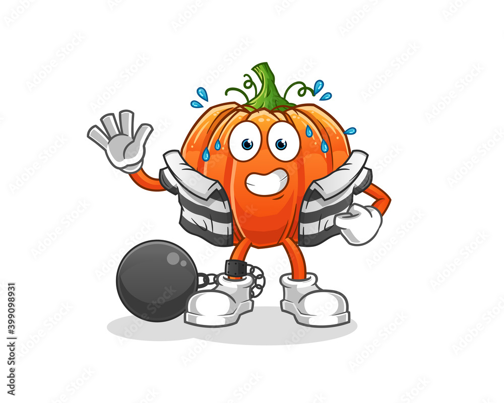 Obraz premium pumpkin criminal vector. cartoon character
