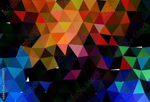Light Multicolor, Rainbow vector blurry triangle pattern.