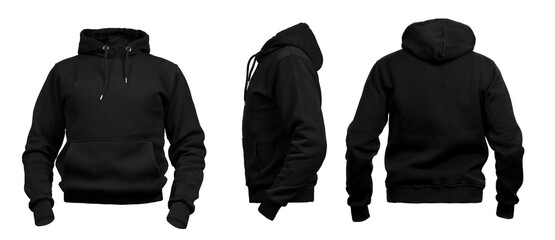 Blank invisible mannequin with black hoodie template for design mock up for print