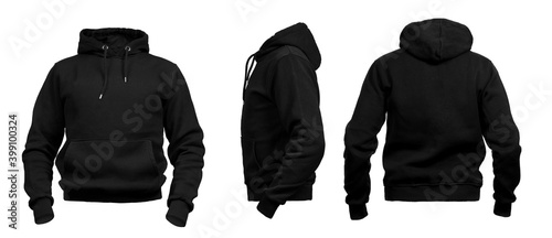 Blank invisible mannequin with black hoodie template for design mock up for print photo