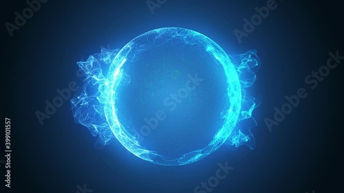 Abstract 3D Futuristic Glowing Plasma ball or globe, Abstract circle with smooth flowing waves, Magic ball, Abstract background, 4k High Quality, 3D render