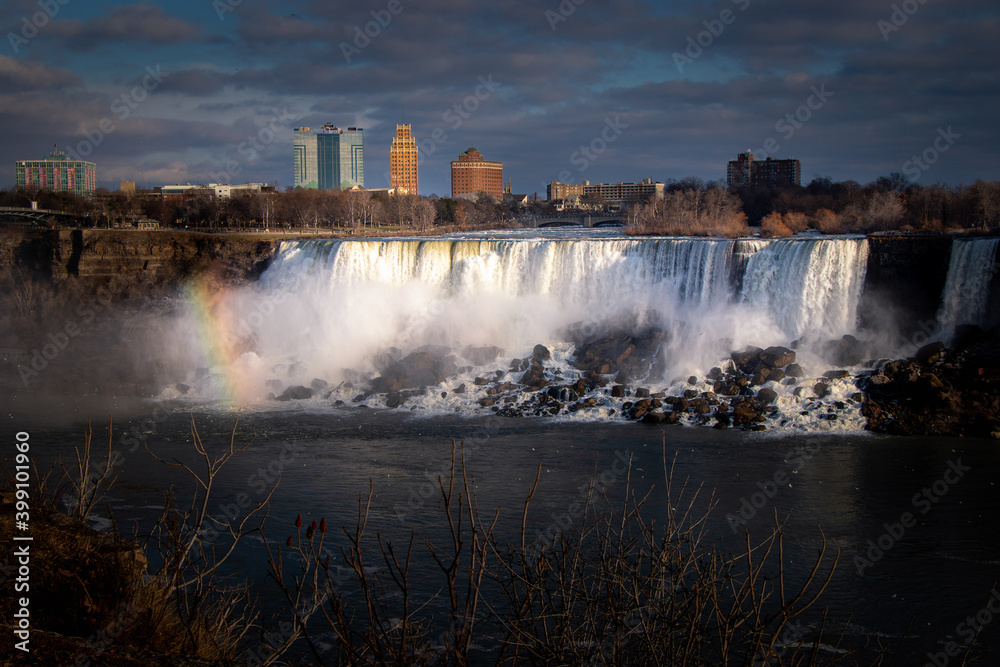 Niagara falls at sunset