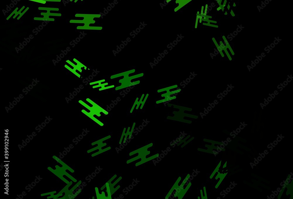 Dark Green vector backdrop with long lines. Dark Green vector backdrop with long lines.