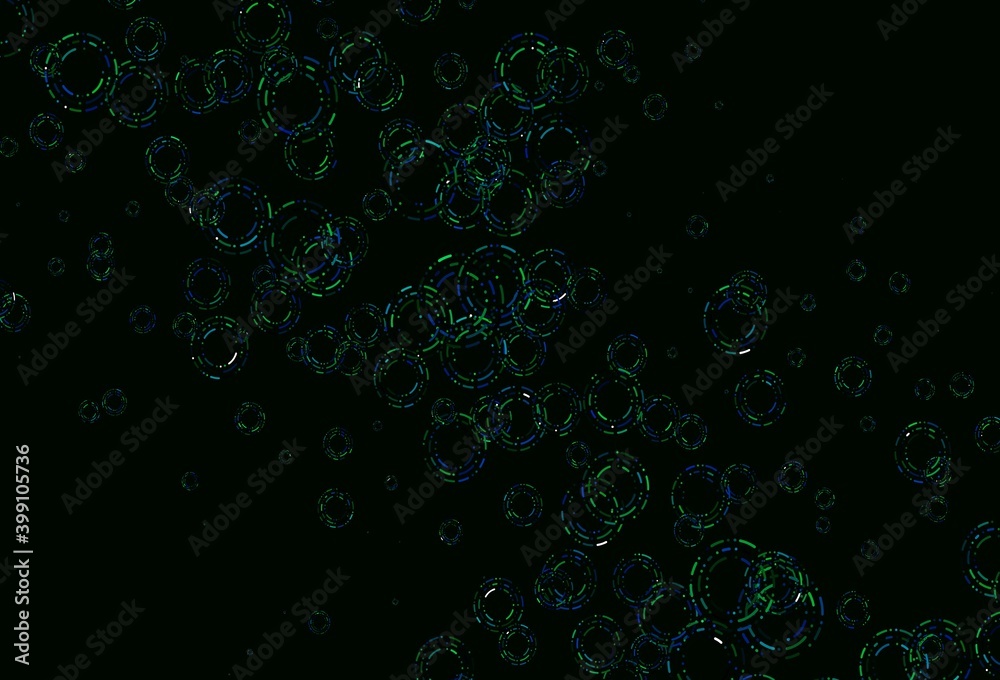 Light Blue, Green vector background with bubbles. Light Blue, Green vector background with bubbles.