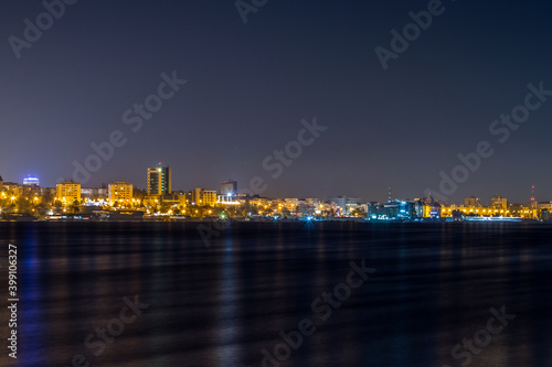 Galati Town and Danube River by night  Romania