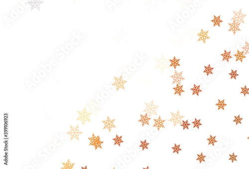 Light Red vector template with ice snowflakes, stars.