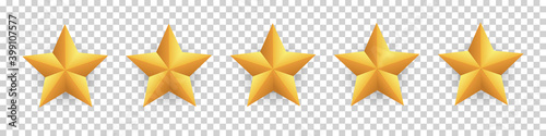 Five stars yellow isolated, rating review signs, customer reviews, quality shape. Customer feedback concept – stock vector