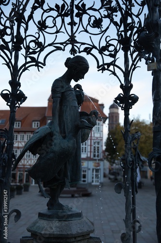 Goose Girl Fountain in Gottingen Germany Profile View photo