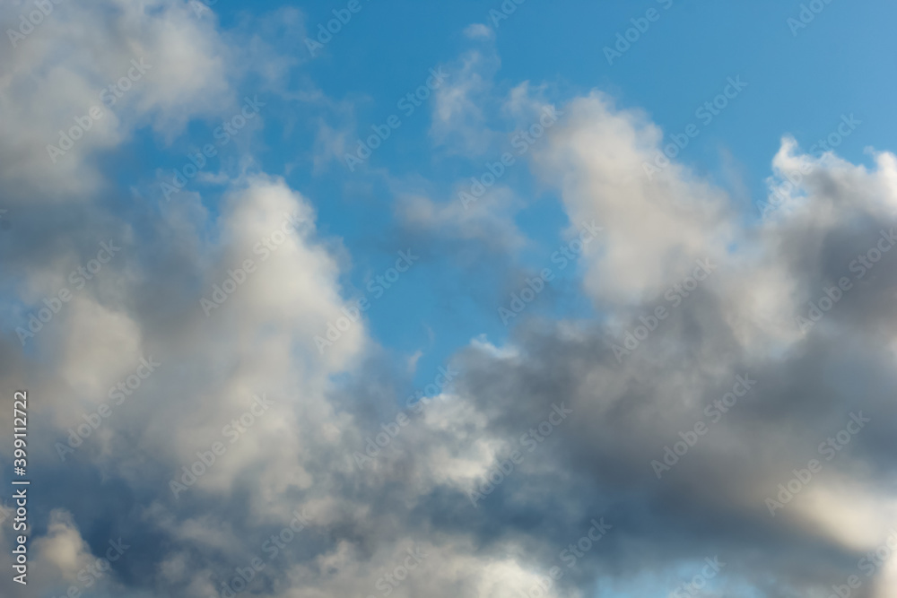 multi colored layered clouds of the lower tier