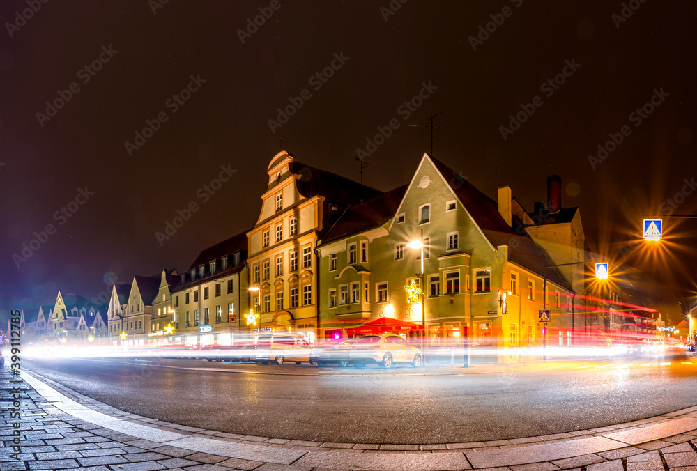 Pfaffenhofen Ilm at night with Christmas light impressions
