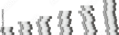 Coins stack vector illustration, flat coin money stacked icon flat, silver penny cash pile, treasure heap isolated