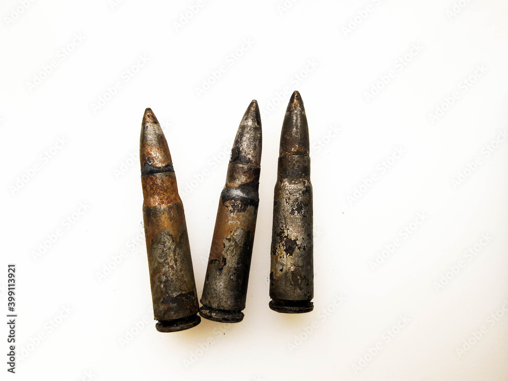 Сartridges for weapons. Bullet for  weapons.
