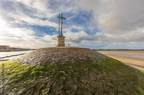 Cross of Larros Harbor jetty in Arcachon Bay - Gujan-Mestras, Aquitaine, France photo