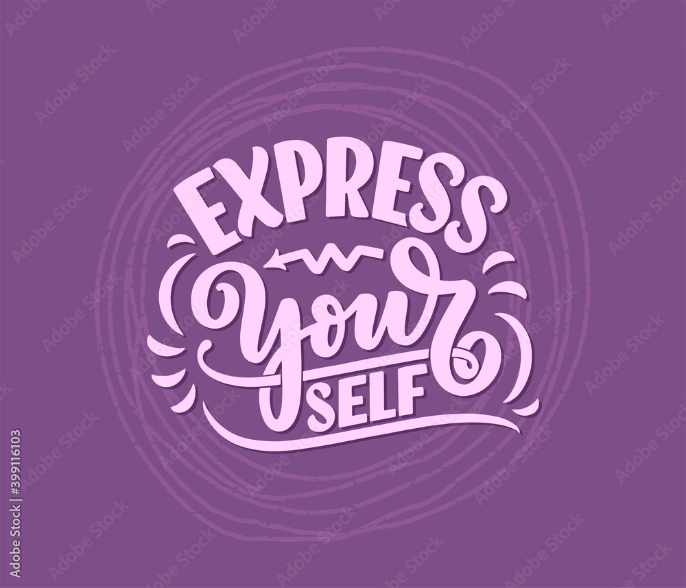 Be yourself lettering slogan. Funny quote for blog, poster and print design. Modern calligraphy text about selfcare. Vector