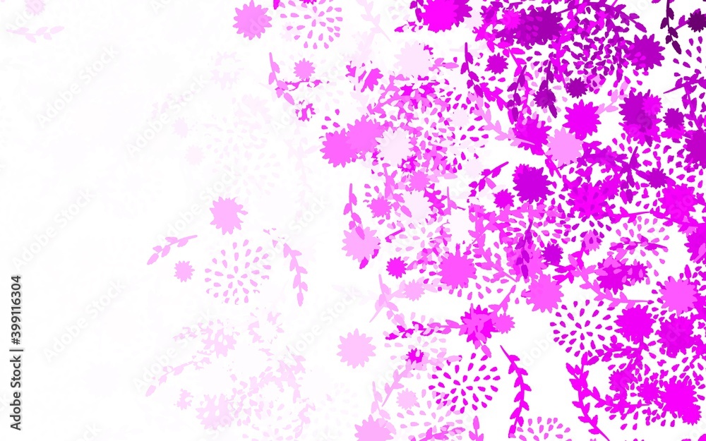 Fototapeta premium Light Purple vector natural pattern with flowers