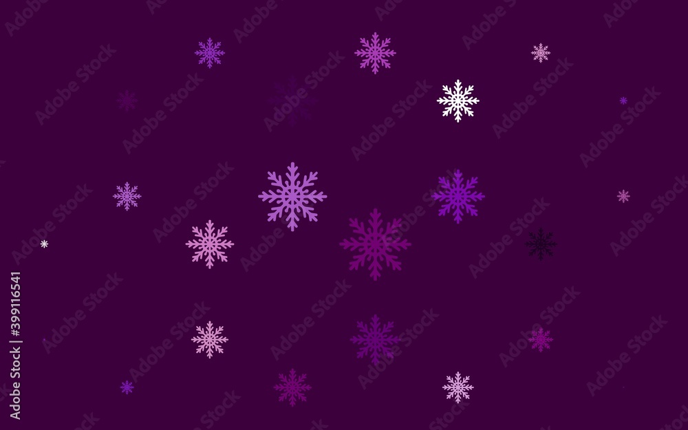 Light Purple vector layout with bright snowflakes. Light Purple vector layout with bright snowflakes.
