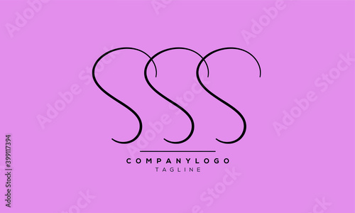 Abstract Letter SSS Linked Logo. Flat Vector Logo Design Template