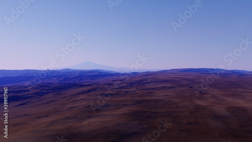 alien planet landscape  science fiction illustration  view from a beautiful planet  beautiful space background 3d render 