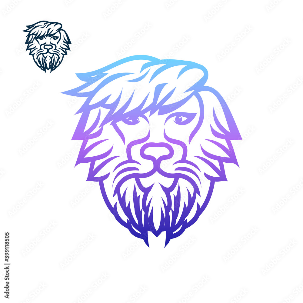 Lion logo with line art style design vector template Lion logo with line art style design vector template